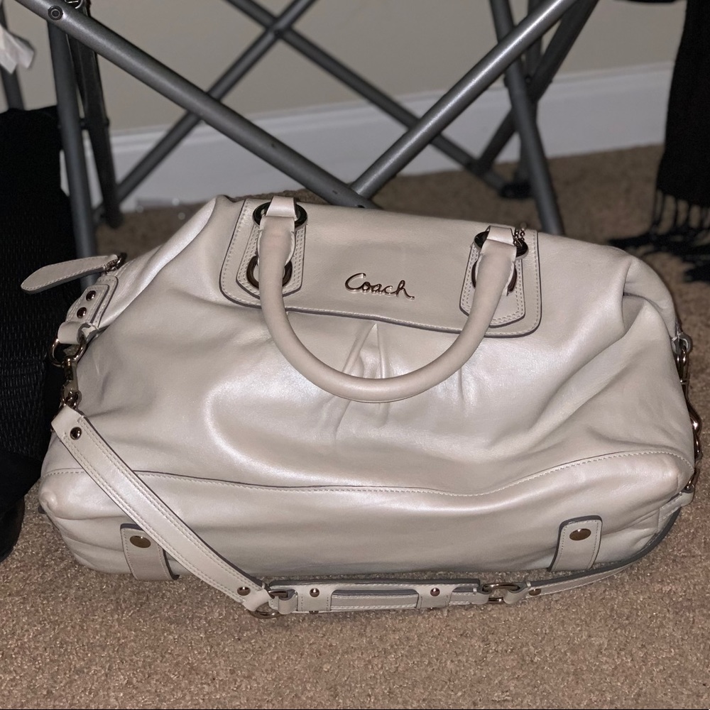 Ice White Coach Duffle Purse